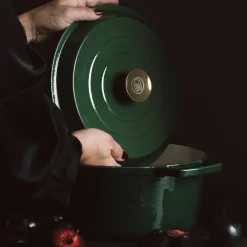 Gjutjärnsgryta 5,0L, mörkröd