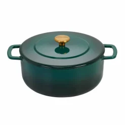 Gjutjärnsgryta med lock 24 cm/3,8 liter, grön
