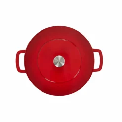 Gjutjärnsgryta med lock 28 cm/5,3 liter, cherry