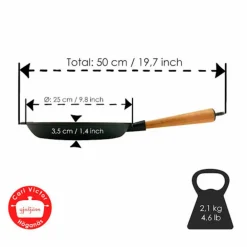Gjutjärnsstekpanna 24 cm, bok