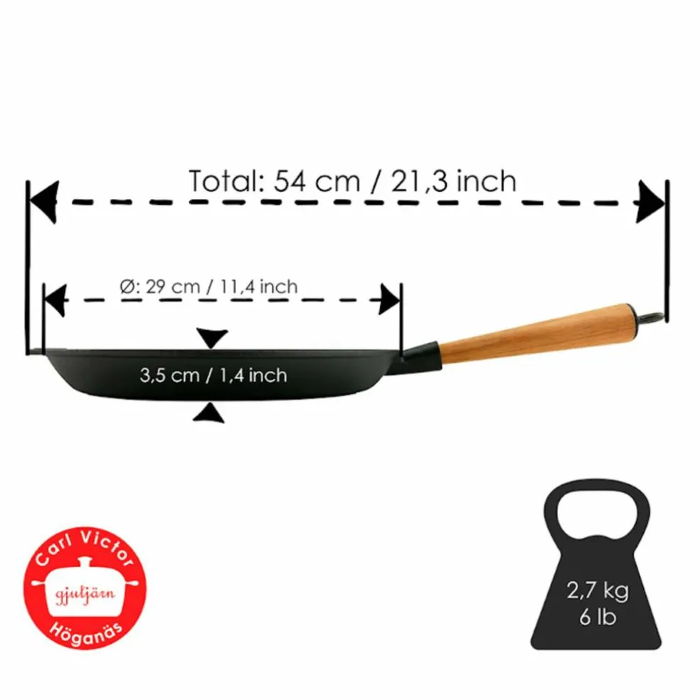 Gjutjärnsstekpanna 28 cm, bok