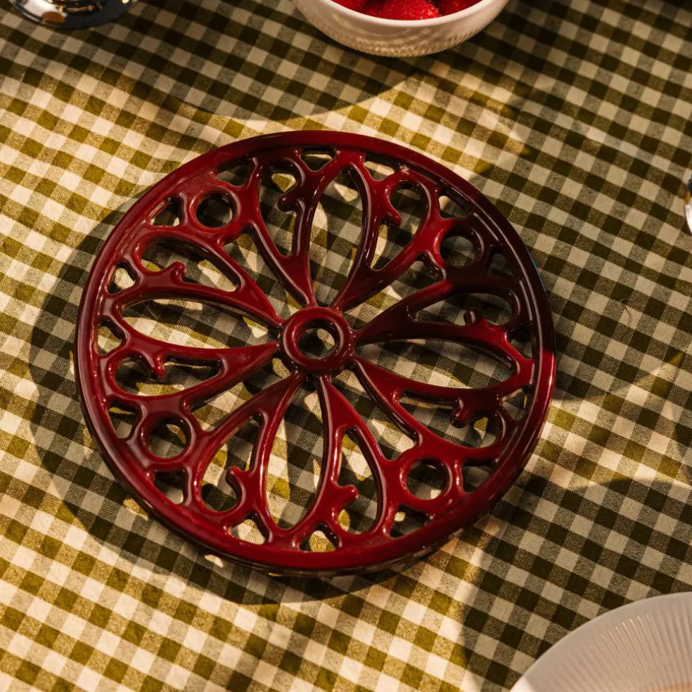 Gjutjärnsunderlägg 20 cm, glossy red