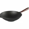 Gjutjärn Wok 30cm 3,5 liter Trähandtag