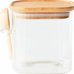 Glasburk med bambulock och måttsked 1400 ml