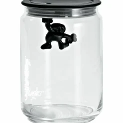 Glasburk med Lock Svart 90 cl