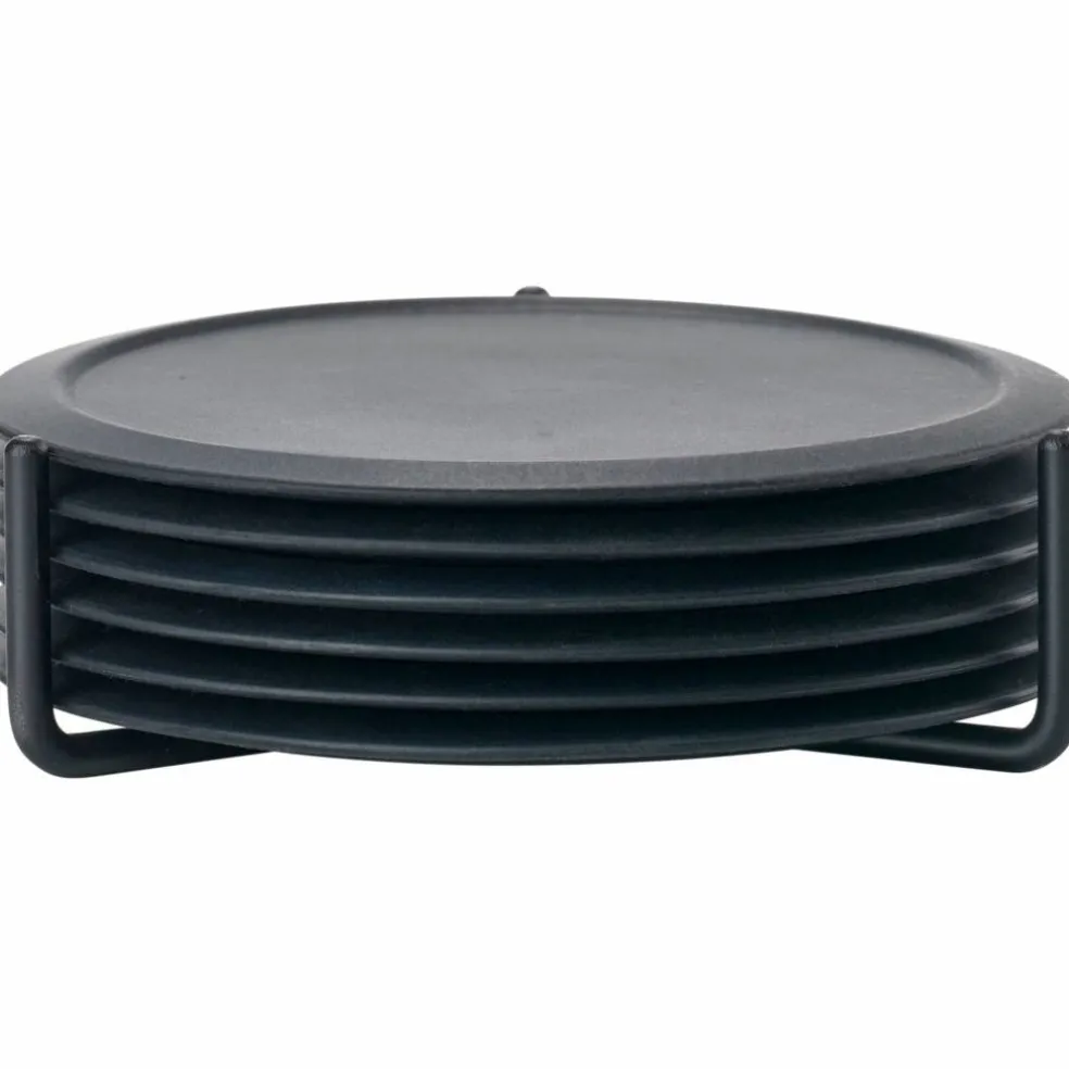 Glasunderlägg Black m hållare