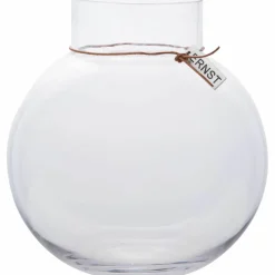 Glasvas/Lykta Rund med Läderband 10 cm