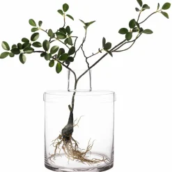 Glasvas med lock, 28 cm