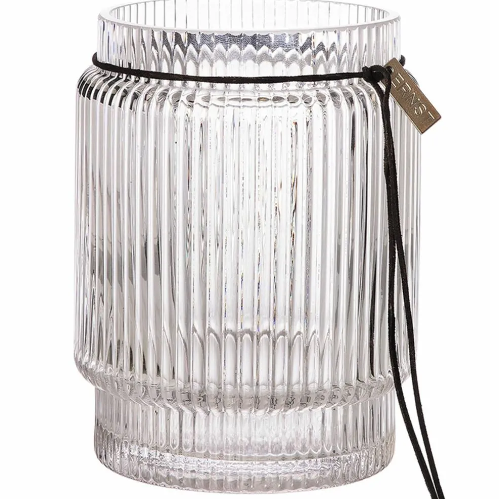 Glasvas med randig struktur, 10,8 cm