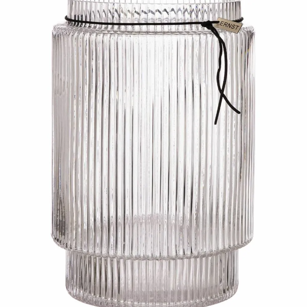 Glasvas med randig struktur, 10,8 cm