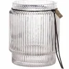 Glasvas med randing struktur, 28 cm