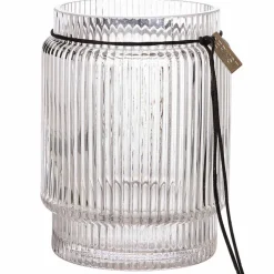 Glasvas med randing struktur, 28 cm