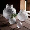 Glasvas med rund mönstrad struktur, 14 cm
