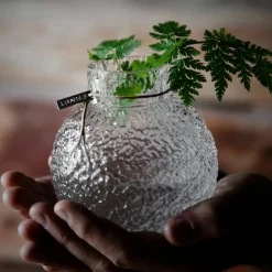Glasvas med rund mönstrad struktur, 30cm