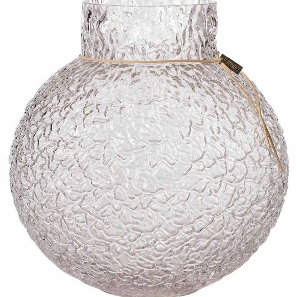 Glasvas med rund mönstrad struktur, 30cm