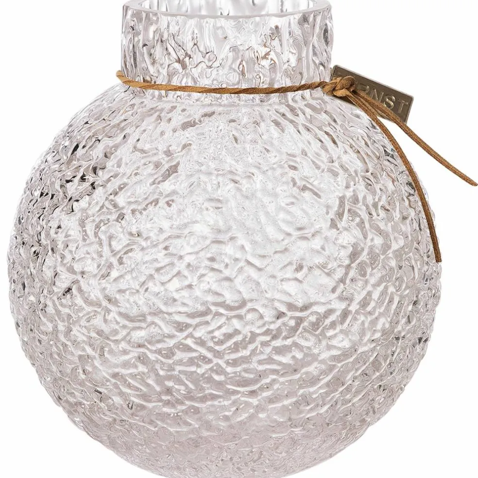 Glasvas med rund mönstrad struktur, 30cm