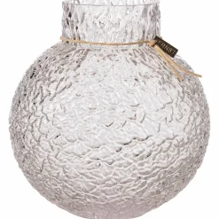 Glasvas med rund mönstrad struktur, 30cm