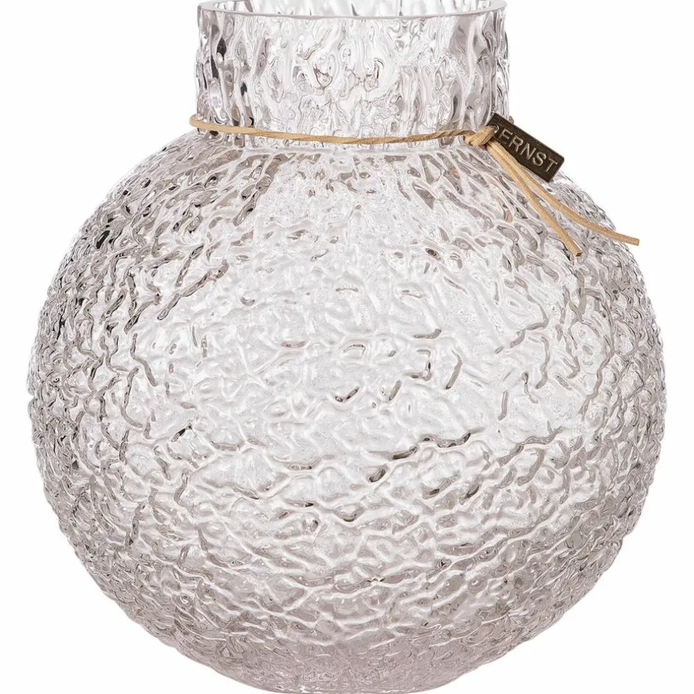 Glasvas med rund mönstrad struktur, 22 cm