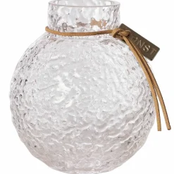Glasvas med rund mönstrad struktur, 22 cm