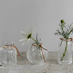 Glasvas mönster 3-pack, bärnstensfärgad