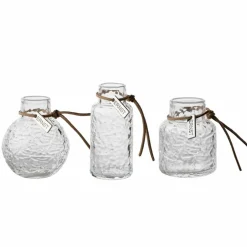 Glasvas mönster 3-pack, bärnstensfärgad