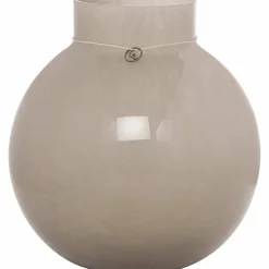 Glasvas rund 22cm Ø21cm, beige