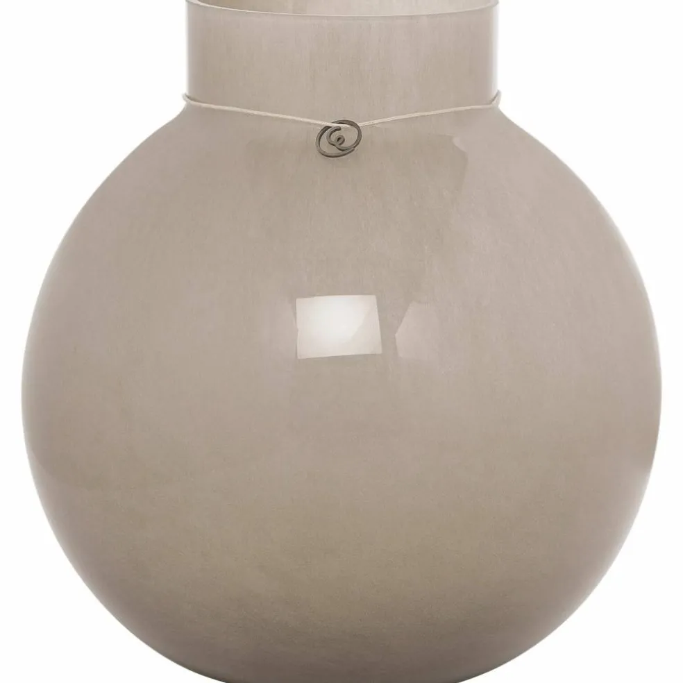 Glasvas rund 22cm Ø21cm, beige