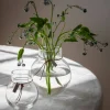 Glasvas Rund med Läderband 14 cm