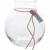 Glasvas Rund med Läderband 25 cm
