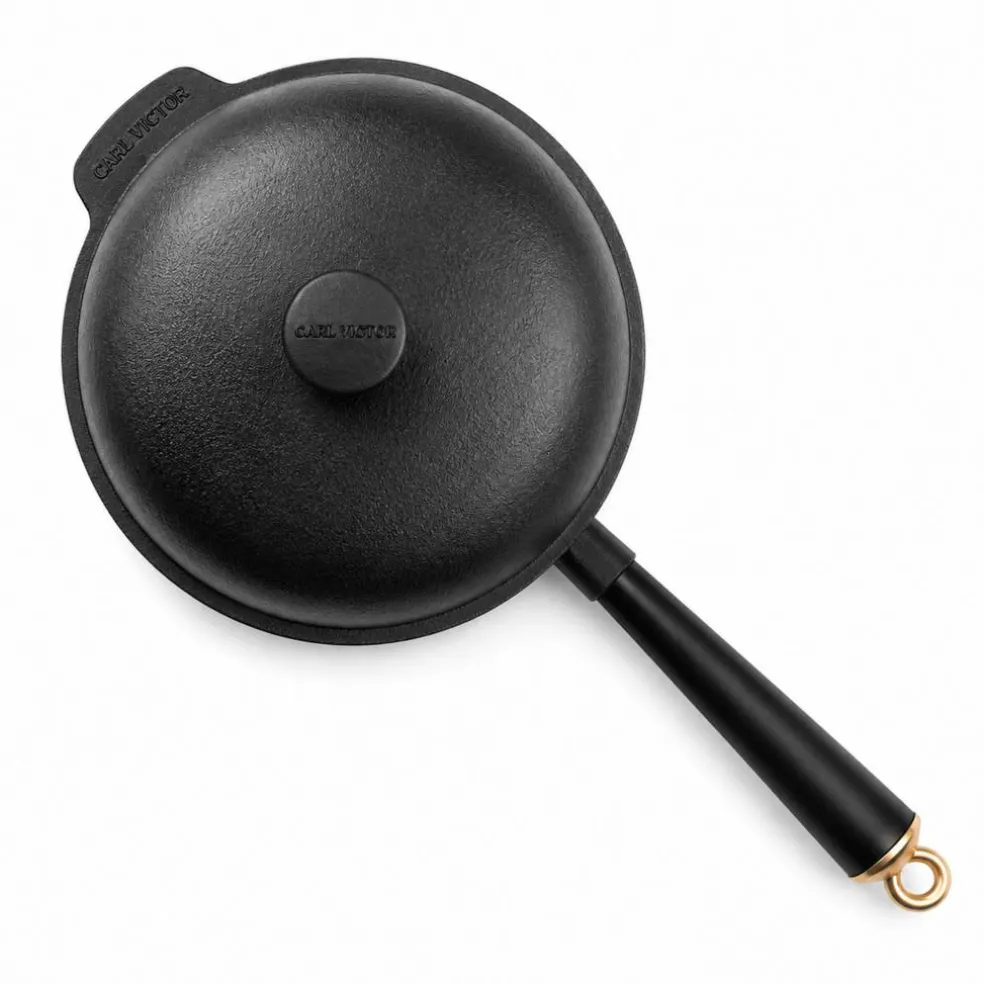 Gold traktörpanna med gjutjärnslock 28 cm, gjutjärn