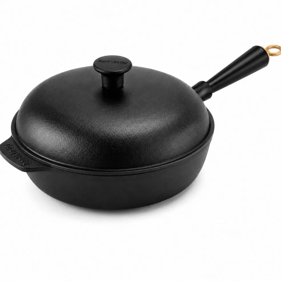 Gold traktörpanna med gjutjärnslock 28 cm, gjutjärn