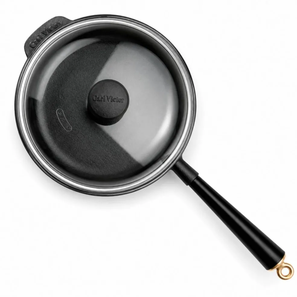 Gold traktörpanna med glaslock 28 cm