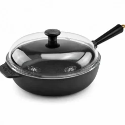 Gold traktörpanna med glaslock 28 cm