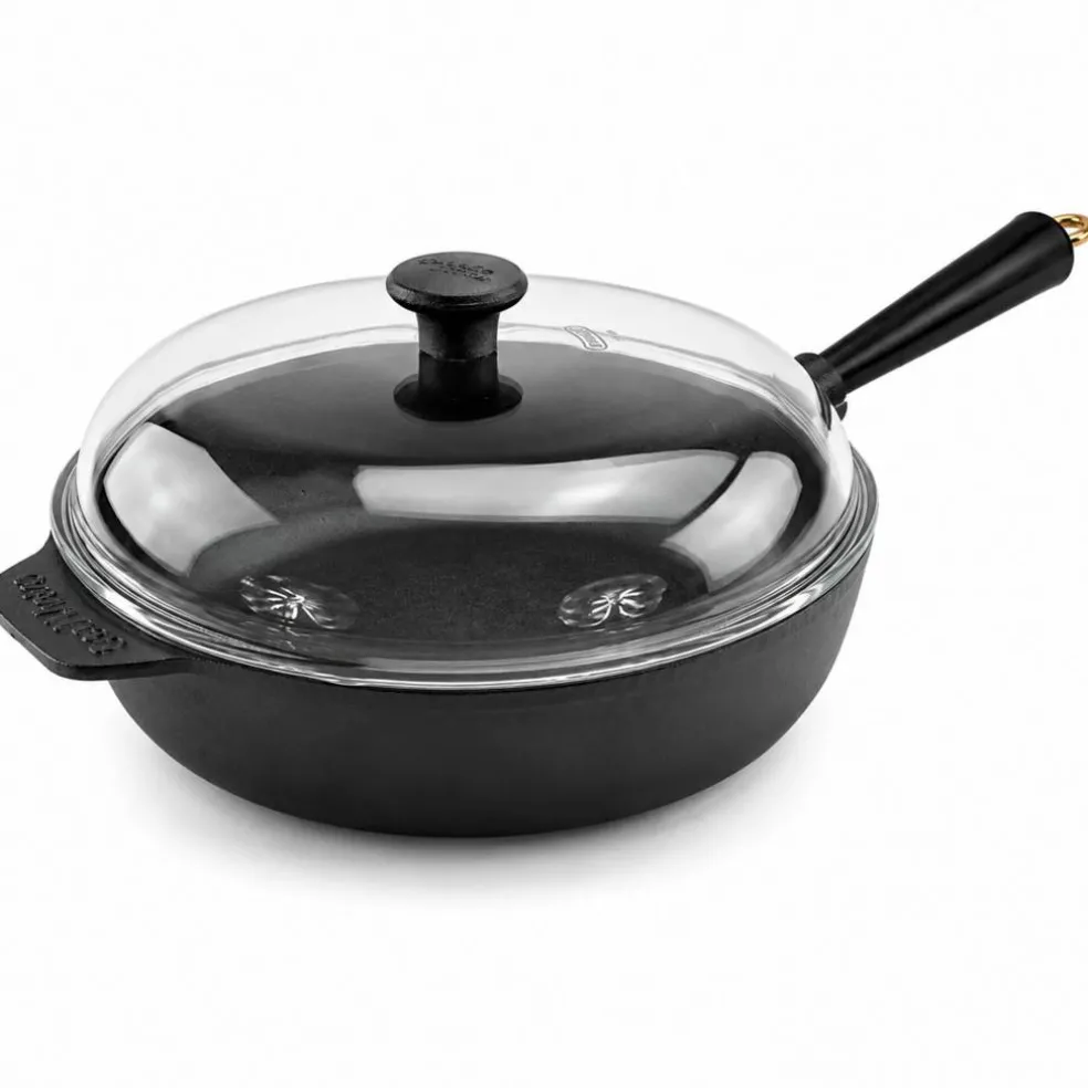 Gold traktörpanna med glaslock 28 cm