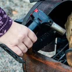 Gourmetset med gasbrännare, saltsten och dressingflaska