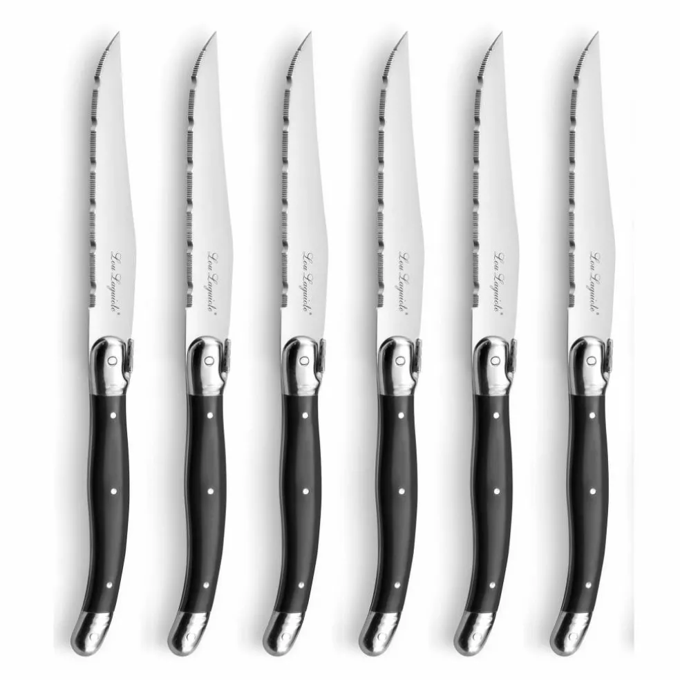 Grillknivar i träblock, antracit