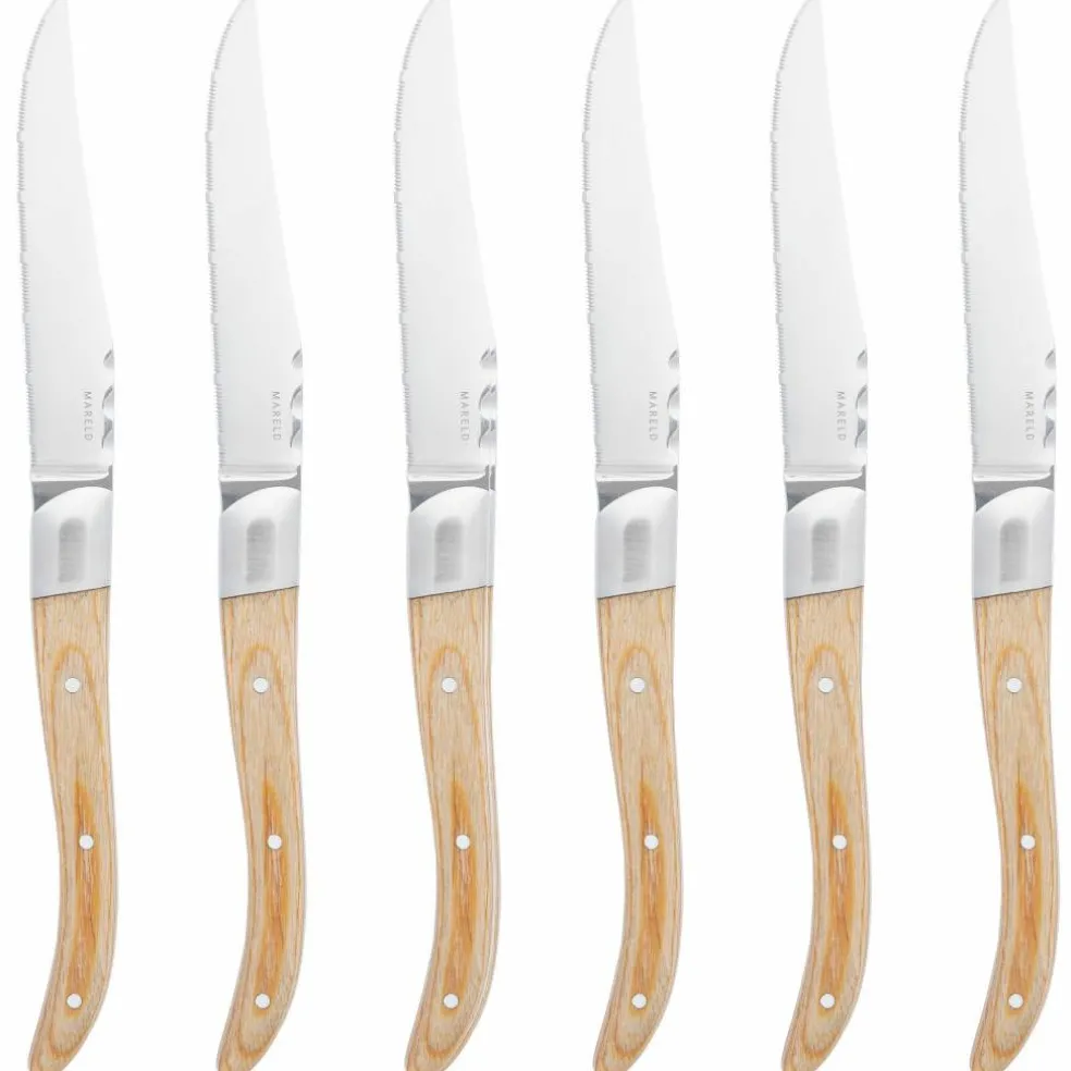 Grillknivar 6-pack, ljust pakkaträ