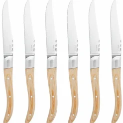 Grillknivar 6-pack, rött pakkaträ