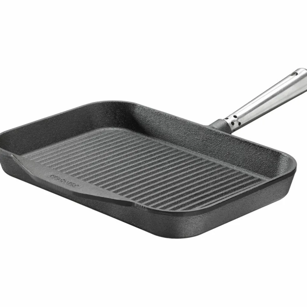 Grillpanna Gjutjärn Rektangulär 32 cmx 22 cm Stålhandtag