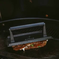 Grillpress gjutjärn, trähandtag