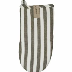 Grillvante 16 × 30 cm smalrandig, salvia/vit
