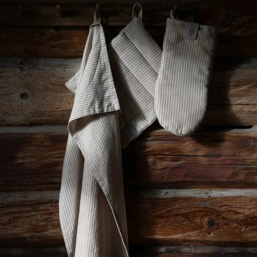Grillvante randig, blå/beige
