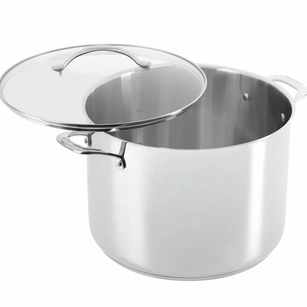 Gryta med lock 15 liter, rostfritt stål
