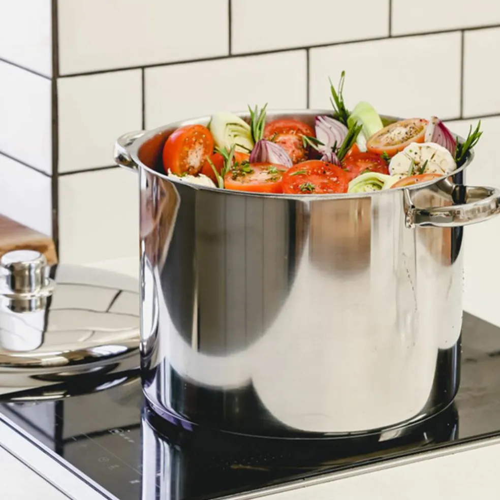 Gryta med lock 11 liter, rostfritt stål