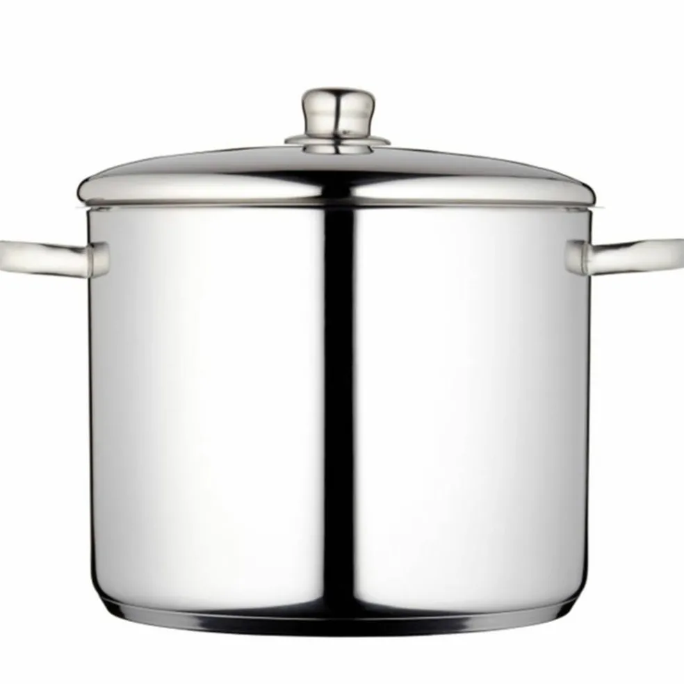 Gryta med lock 14 liter, rostfritt stål