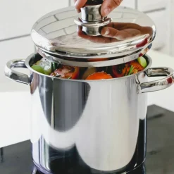 Gryta med lock 14 liter, rostfritt stål