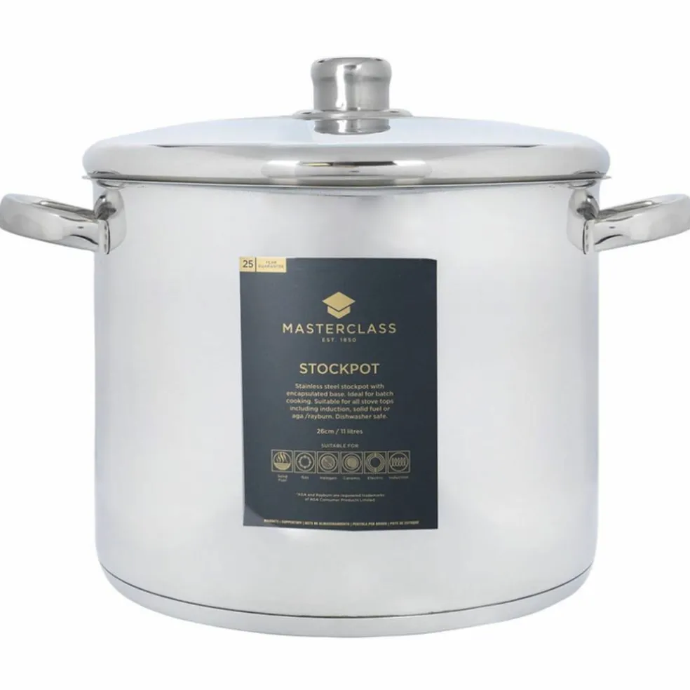 Gryta med lock 14 liter, rostfritt stål
