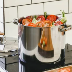 Gryta med lock 14 liter, rostfritt stål