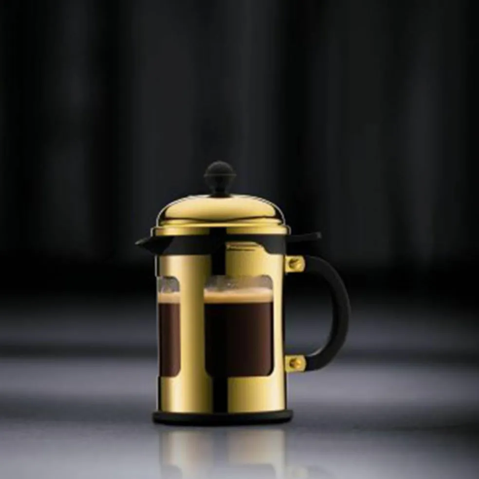 Guld kaffepress 4 Koppar 0,5 l utan fot