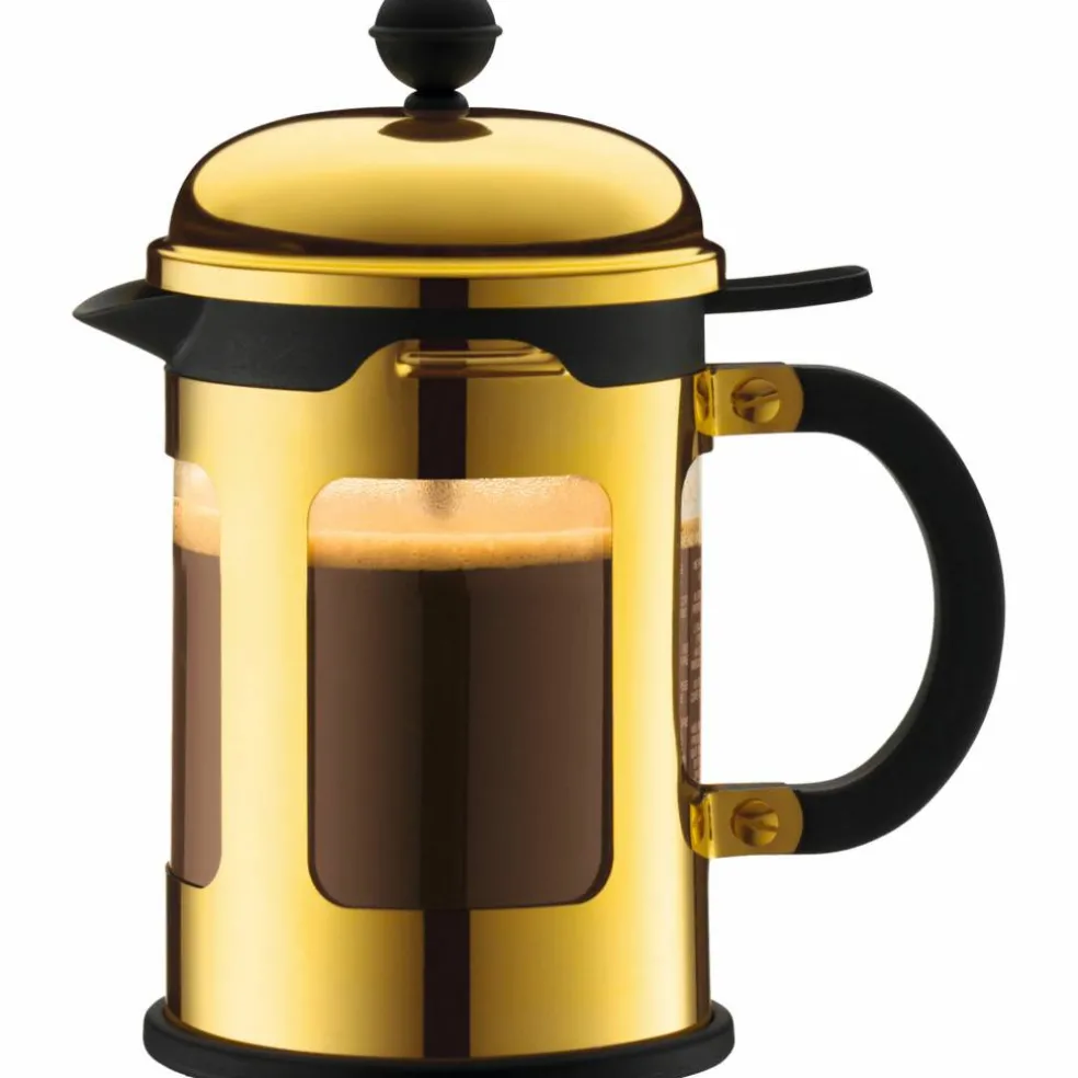 Guld kaffepress 4 Koppar 0,5 l utan fot